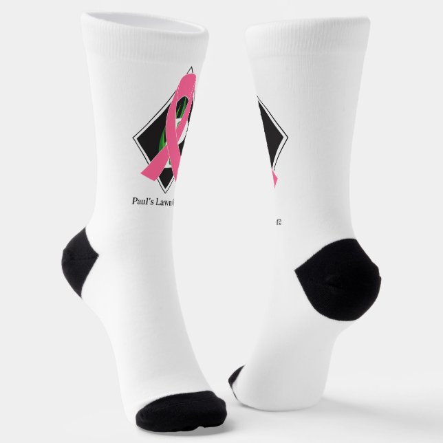 Brest Cancer High-Performance Athletic Crew Sock (Angled)