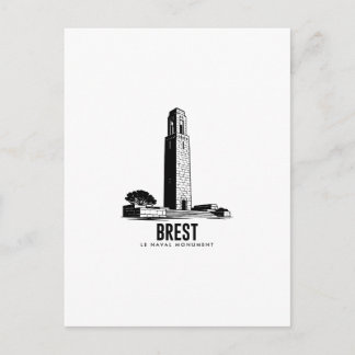 Brest Monument Naval Affiche Vintage Bretagne D Postcard