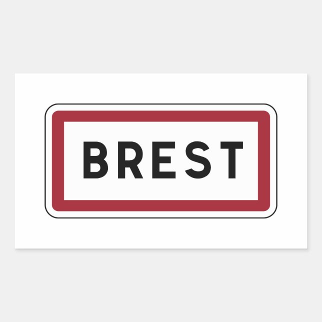 Brest, Road Sign, France Sticker (Front)