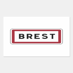 Brest, Road Sign, France Sticker