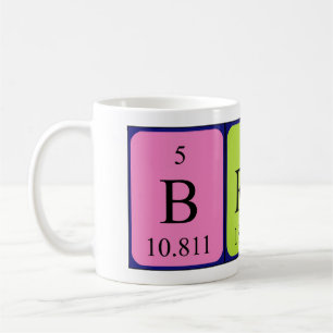 Bret nom de table périodique tasse