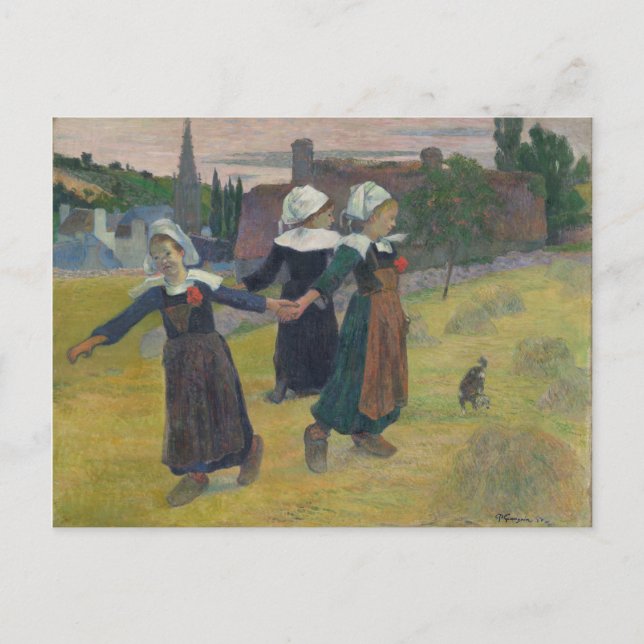 Breton Girls Dancing -  Paul Gauguin Postcard (Front)