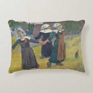 Breton Girls Dancing, Pont-Aven, 1888 Decorative Pillow
