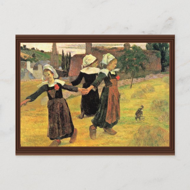 Breton Girls Dancing Pont-Aven By Paul Gauguin Postcard (Front)