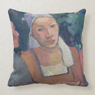 Breton Peasants, 1894 (oil on canvas) Throw Pillow