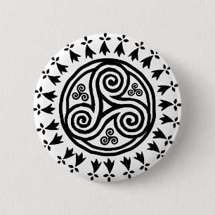 Breton triskel & hermines 2 inch round button