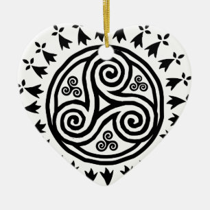 Breton triskel & hermines ceramic ornament