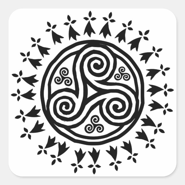 Breton triskel & hermines square sticker (Front)