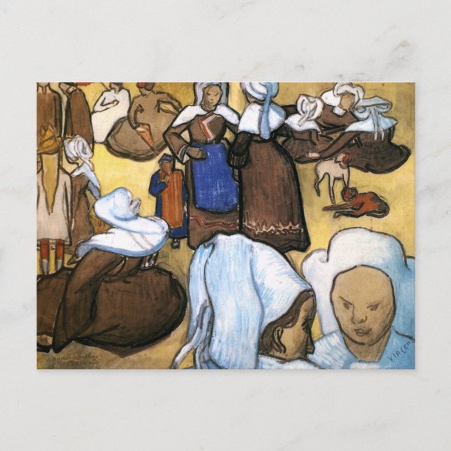 Breton Women, Vincent van Gogh Postcard (Front)