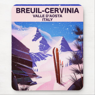 Breuil-Cervinia,Valle d’Aosta, Italy,ski poster Mouse Pad