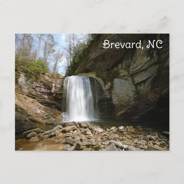 Brevard NC Looking Glass Falls Waterfall Postcard (Front)