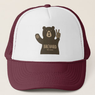 Brevard North Carolina Peace Bear Trucker Hat