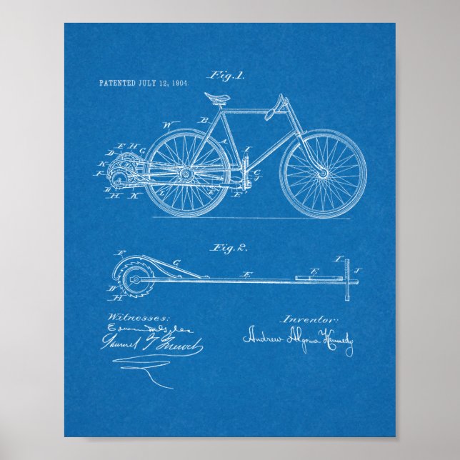 Brevet de bicyclette propulsé en 1904 Impression (Devant)
