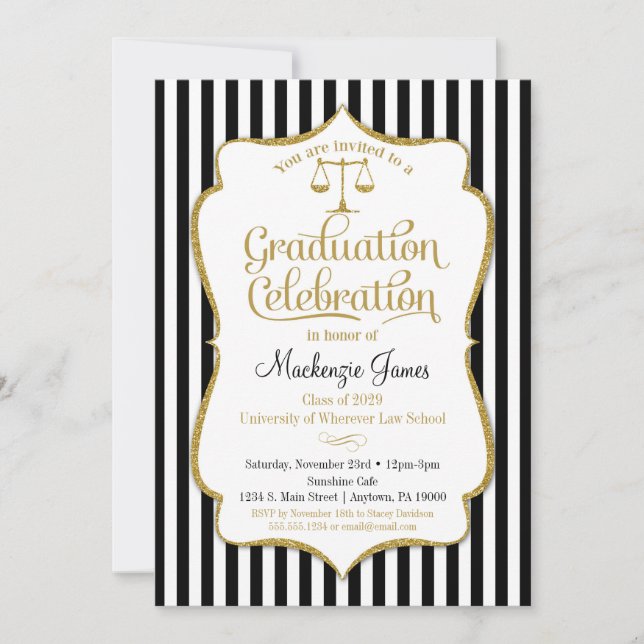 Brevet de fin d'études de droit Invitation avocat (Devant)