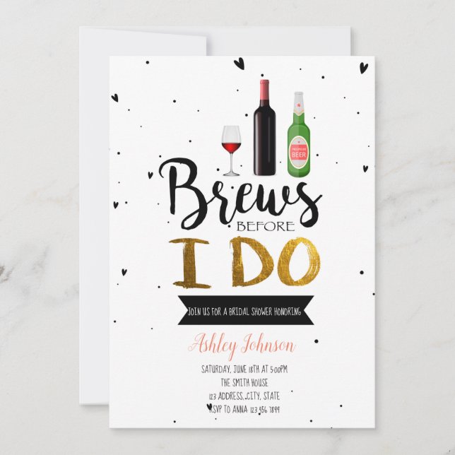 Brew before I do party invitation (Front)