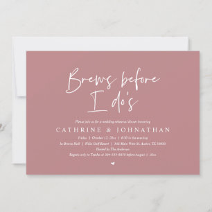Brew before I do's, Wedding Rehearsal Dinner Invitation