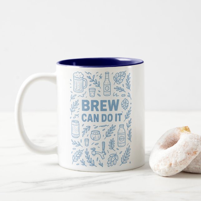 Brew can do it Two-Tone coffee mug (With Donut)