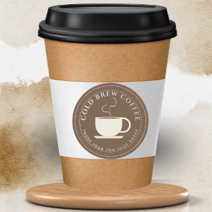 Brew coffee brown Personalized Branding Classic Round Sticker