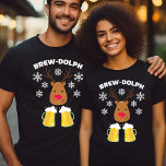 Brew-Dolph Funny Reindeer Beer Christmas Rudolph T-Shirt<br><div class="desc">Brew-Dolph Funny Rudolph Reindeer Beer Christmas Holiday Alcohol Drinking T-Shirt</div>