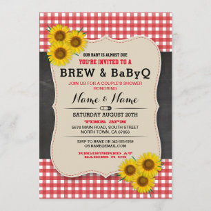 Brew et invitation rouge de tournesol de baby