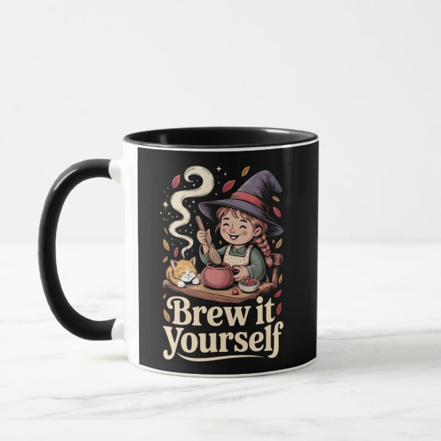 Brew It Yourself Cozy Tea Witch Mug (Left)