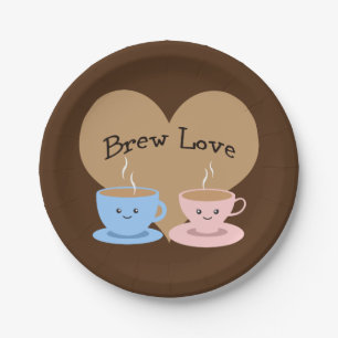 Brew Love! Coffee Mugs Paper Plate