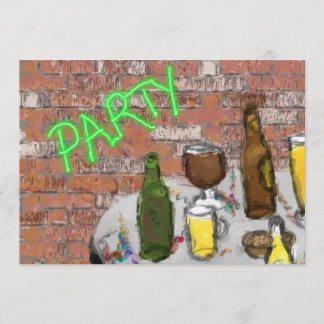 Brew Pub Watercolor Beer Tasting Party Invitation