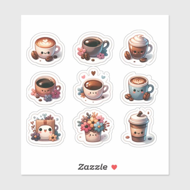 "Brew-tiful Coffee Cups Set" (Sheet)