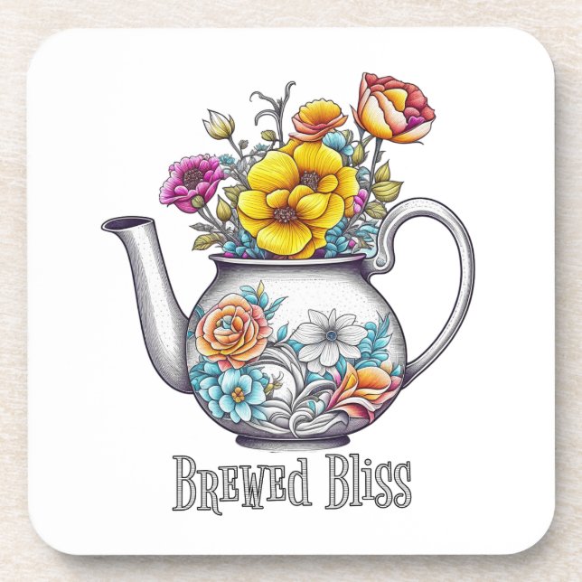Brewed Bliss Teapot Coaster (Front)