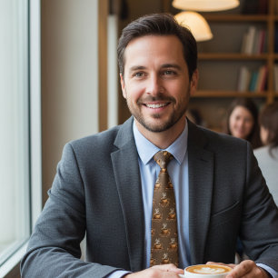 Brewed Bold - Coffee Cup Pattern Tie