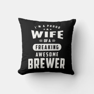 Brewer Job Title Tee Gift For Mens Womens Throw Pillow