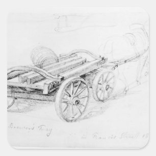 Brewer's Dray in Francis Street, 1833 Square Sticker