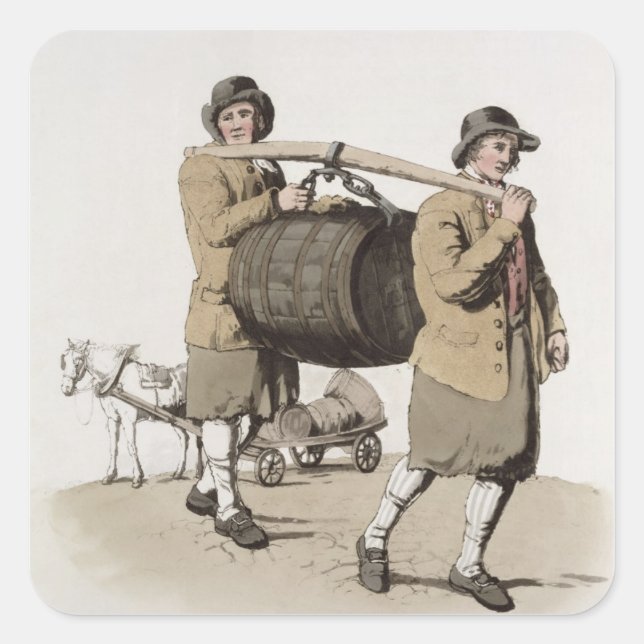 Brewers, from 'Costume of Great Britain' published Square Sticker (Front)