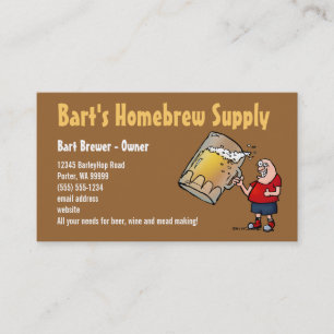 Brewers Homebrew Supply Cartoon Business Card