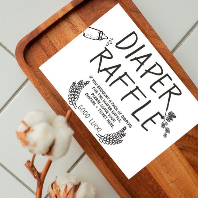 Brewery Baby - B&W - Diaper Raffle Invite Insert (Creator Uploaded)