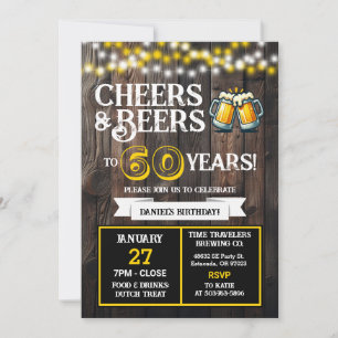 Brewery Birthday Cheers and Beers to 60 Years  Invitation