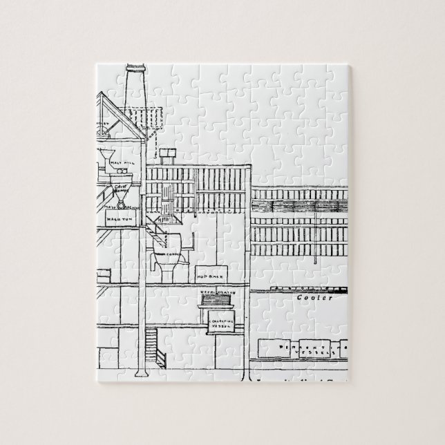 Brewery Blueprint Jigsaw Puzzle (Vertical)