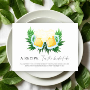 Brewery bridal shower Recipe for the bride to be Enclosure Card