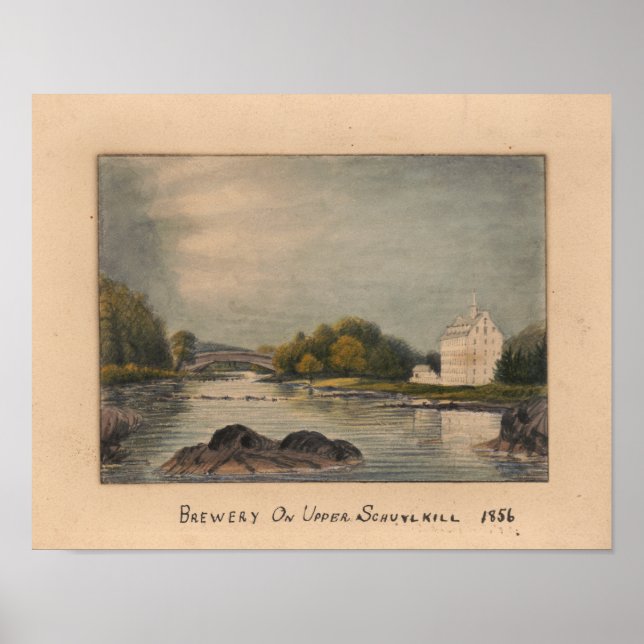 Brewery on Upper Schuylkill River Vintage Print PA (Front)