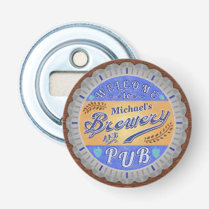 Brewery Pub Personalized Beer Bottle Cap Bottle Opener