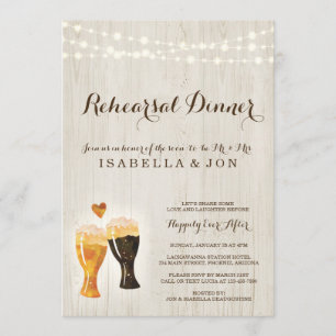 Brewery Rehearsal Dinner Invitation Rustic Beer