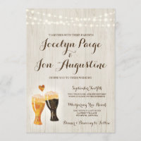 Brewery Wedding Invitation | Rustic Beer Toast