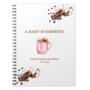 Brewing Coffee Baby shower Guest Notebook
