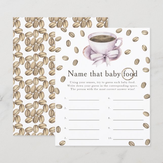 Brewing coffee baby shower  Name that baby food (Front/Back)