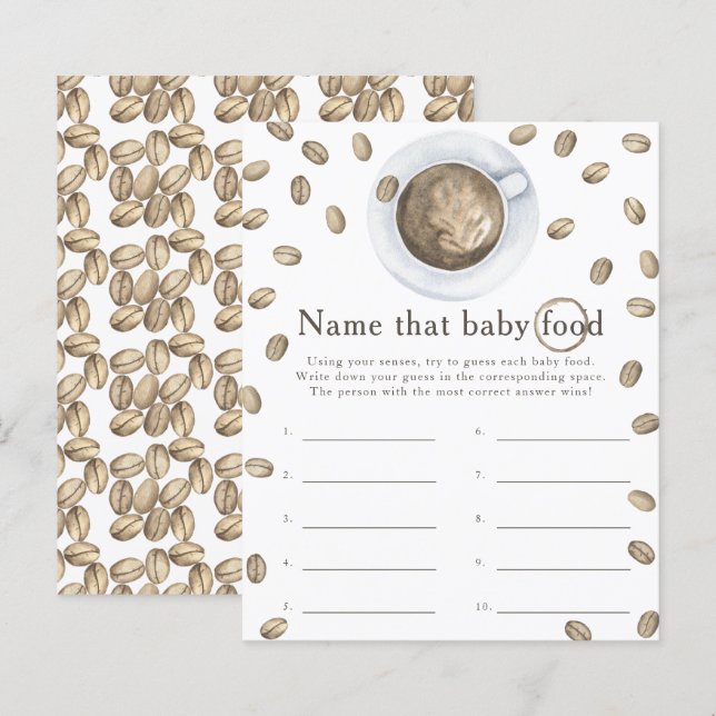 Brewing coffee baby shower  Name that baby food (Front/Back)
