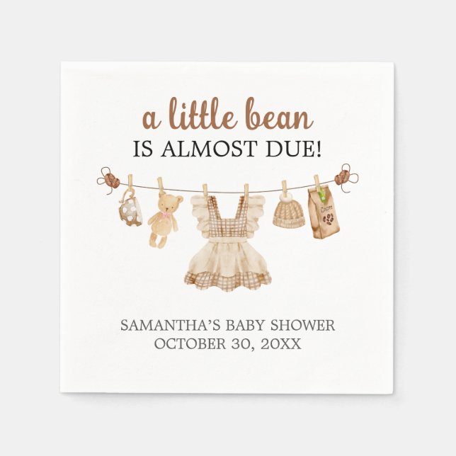 Brewing Coffee Baby Shower Napkin (Front)