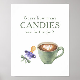 Brewing coffee - How many candies are in the jar Poster