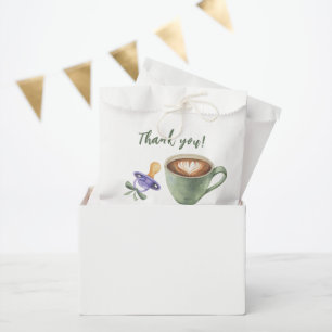 Brewing Coffee Pacifier Bow Baby Shower Thank you Favour Bag