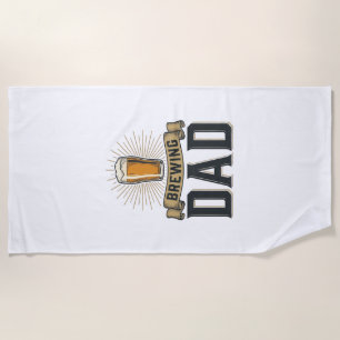 Brewing Dad Beer Vintage Engraving Shirt Design_1 Beach Towel