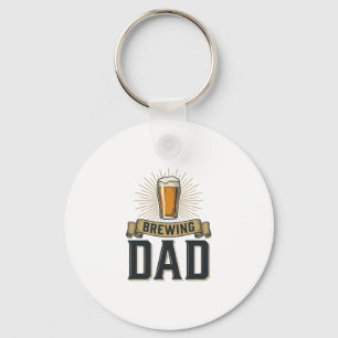 Brewing Dad Beer Vintage Engraving Shirt Design_1 Keychain